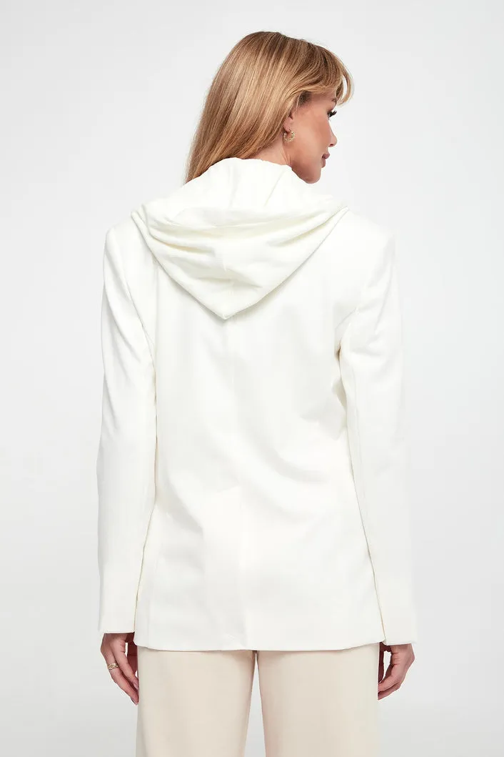 White Hooded Blazer