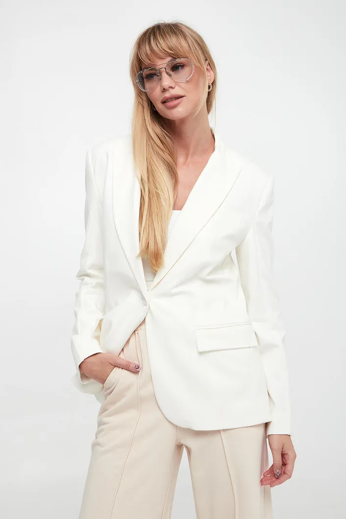 White Hooded Blazer