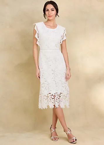 Elegant White Lace Shift Dress by Together | Look Again