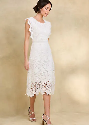 Elegant White Lace Shift Dress by Together | Look Again