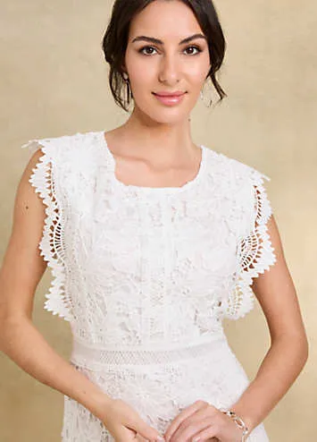 Elegant White Lace Shift Dress by Together | Look Again