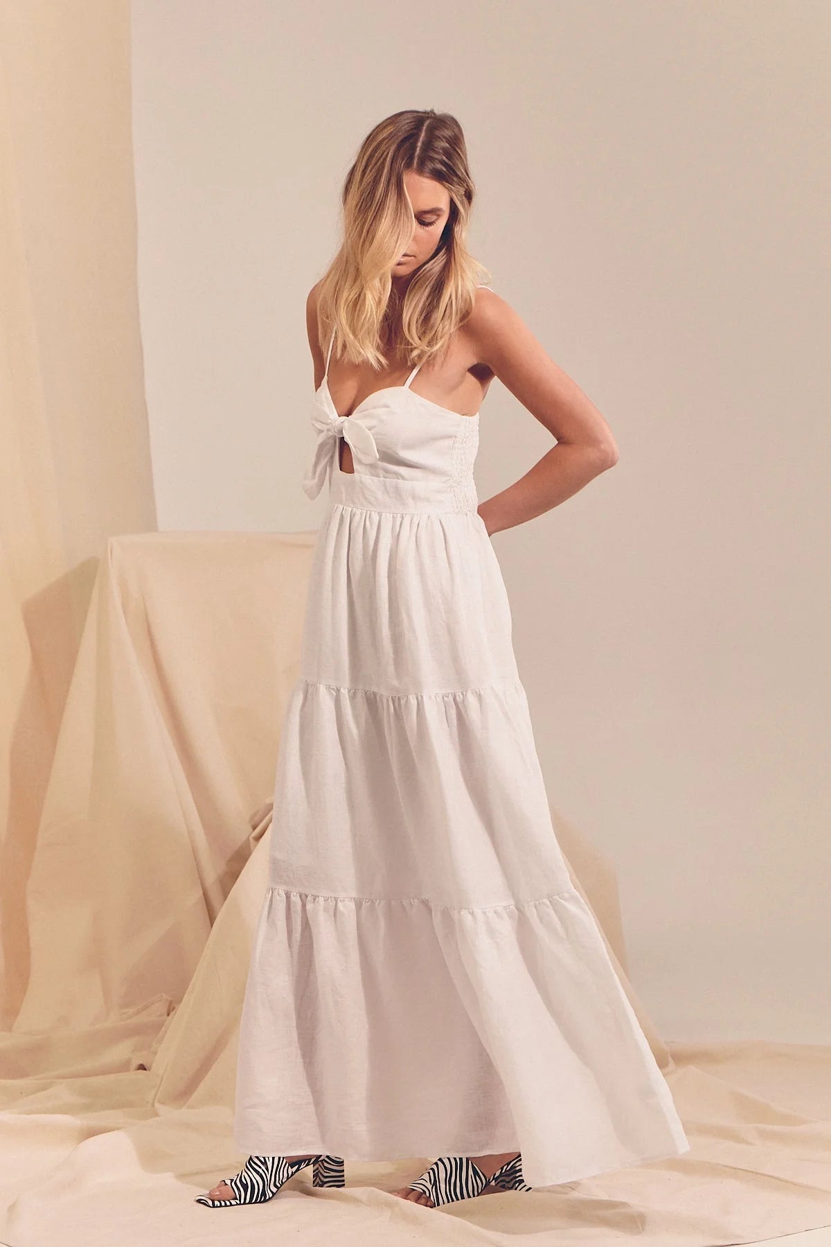 White Linen Bambi Maxi Dress Collection