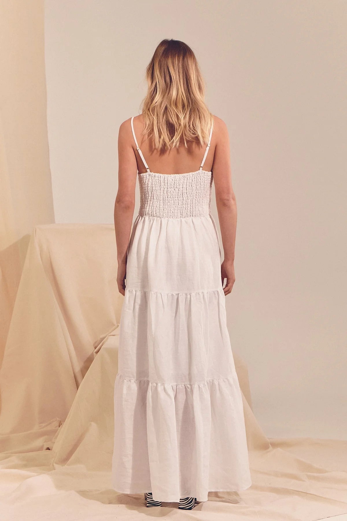 White Linen Bambi Maxi Dress Collection