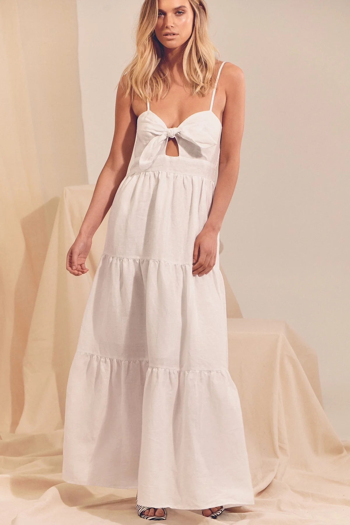 White Linen Bambi Maxi Dress Collection