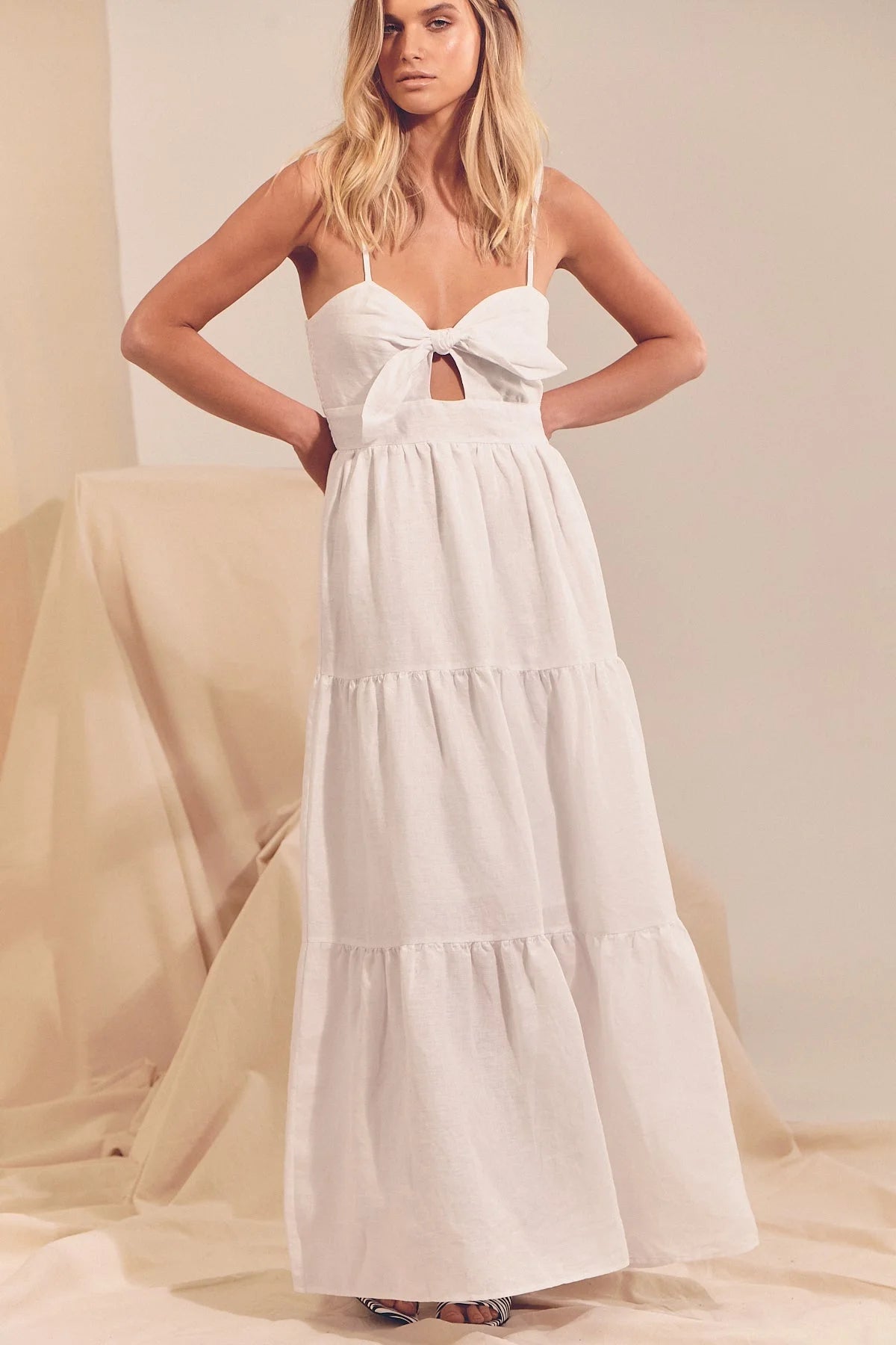 White Linen Bambi Maxi Dress Collection