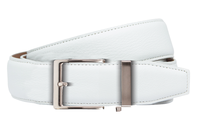 White Pebble Dress Belt 40mm