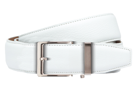 White Pebble Dress Belt 40mm