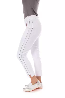 White Silver Ankle Pants