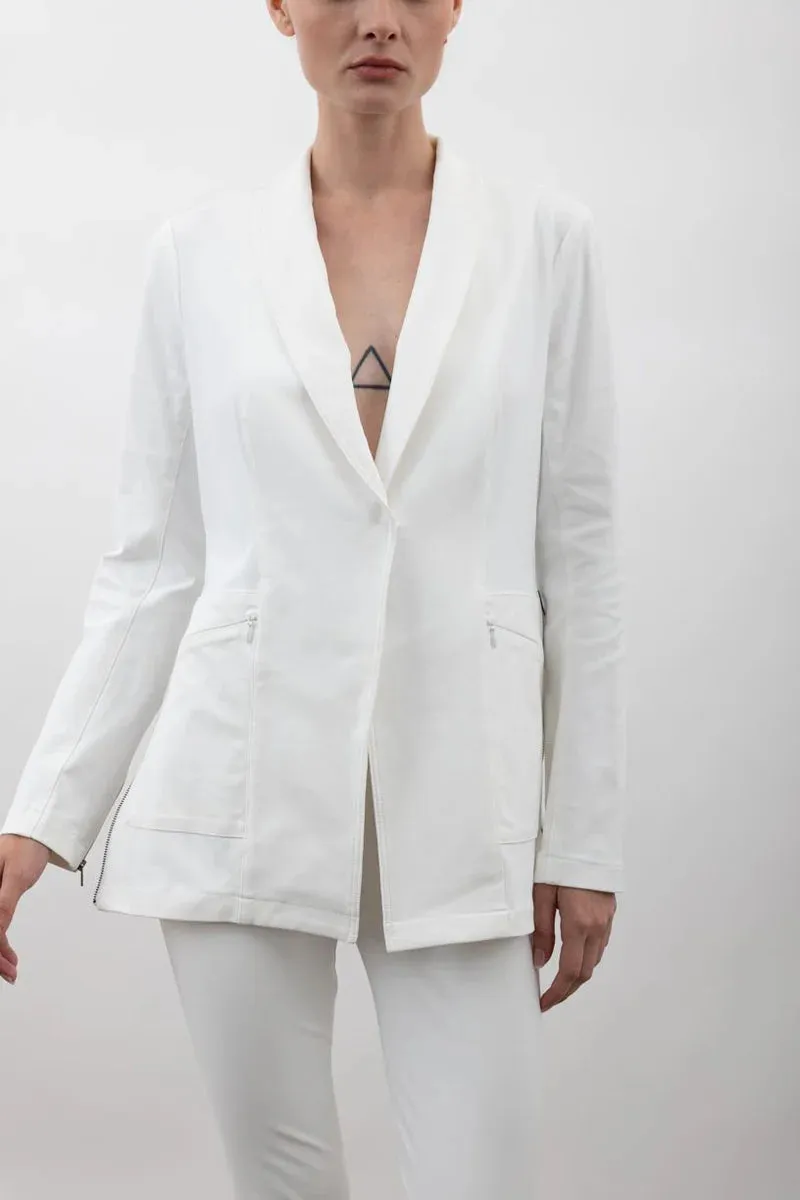 White Valbella Tech Stretch Blazer