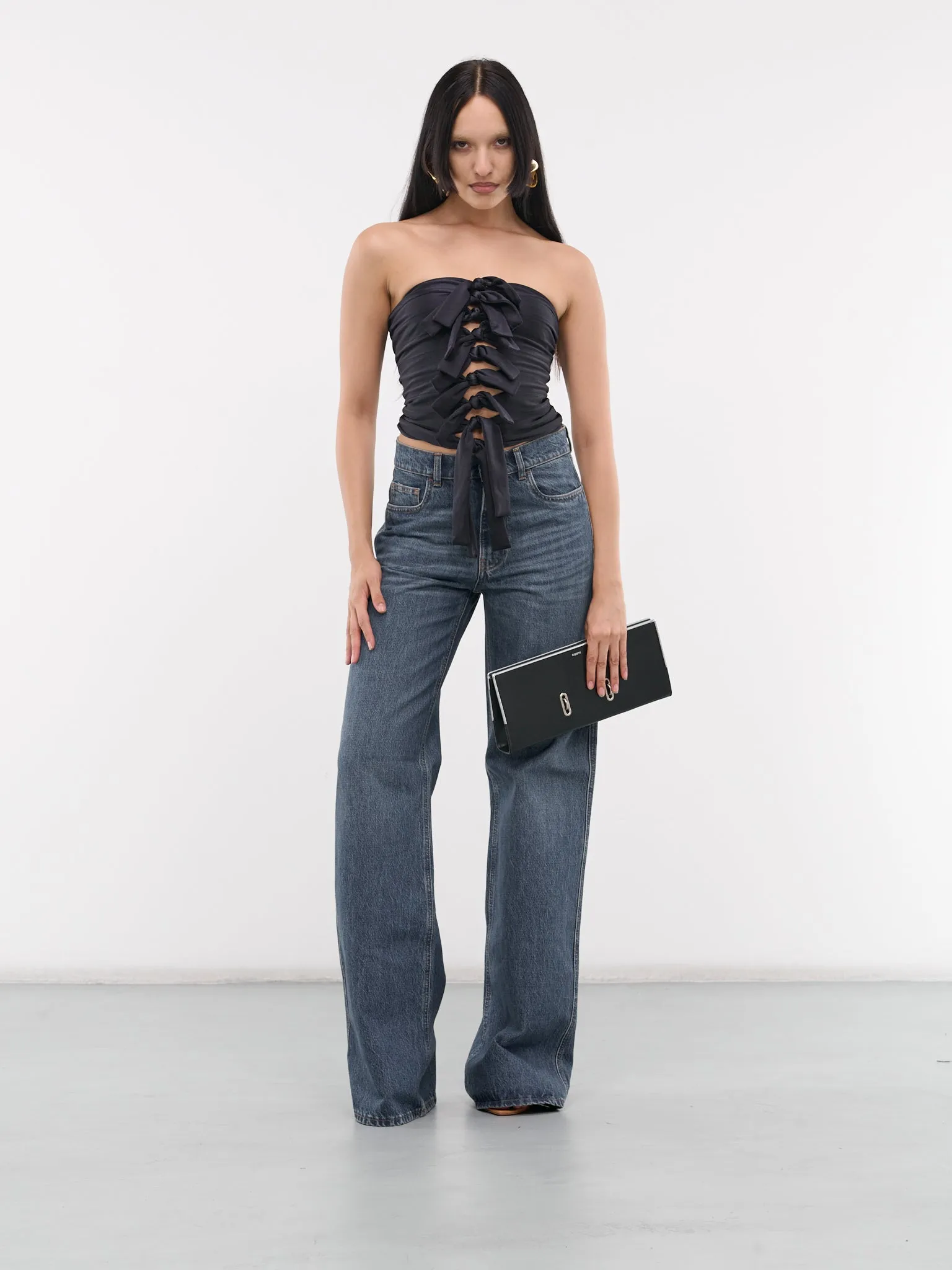 Wide Leg Denim Jeans COPP95252-BLUE