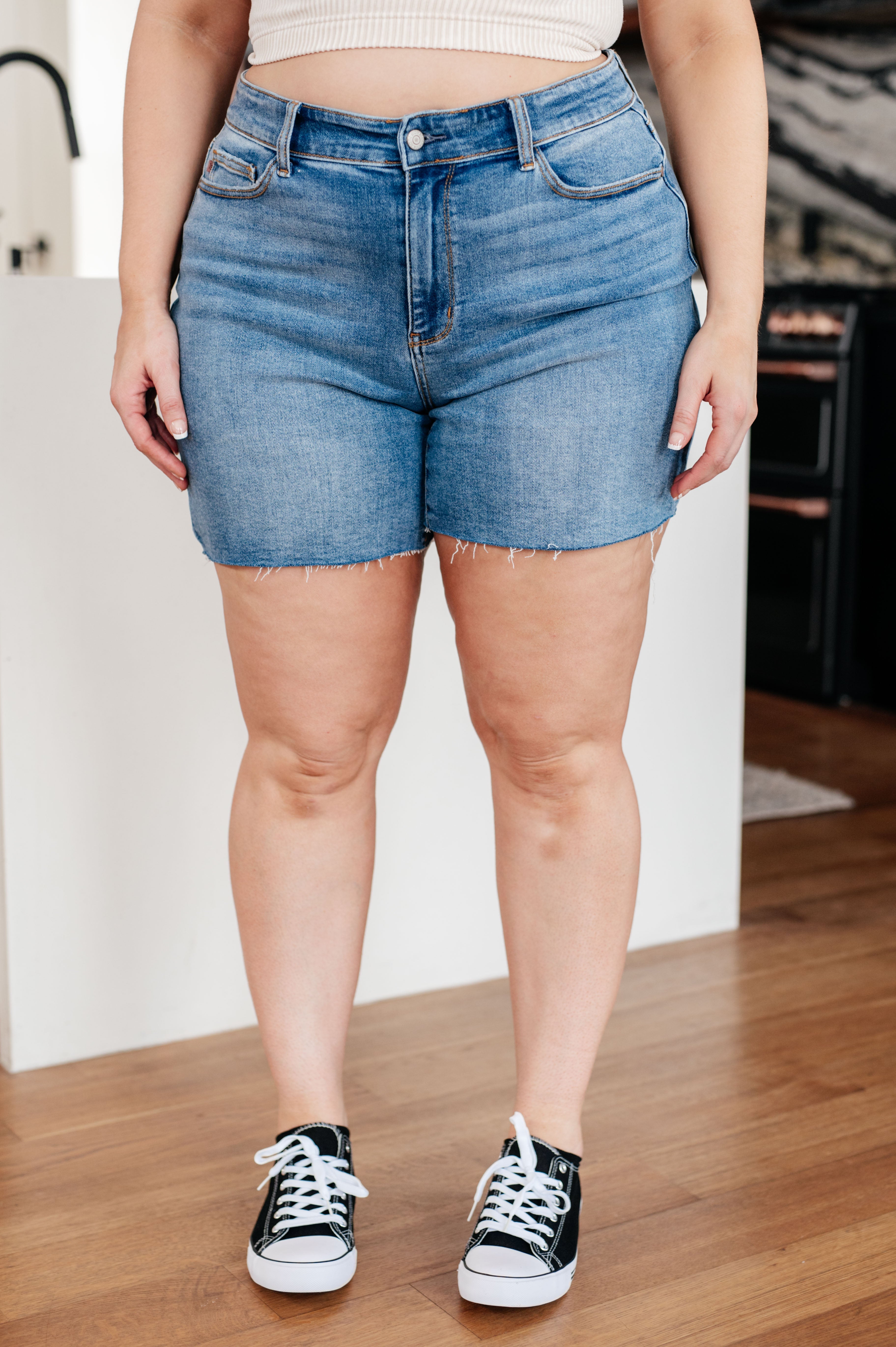 Willa High Rise Denim Shorts