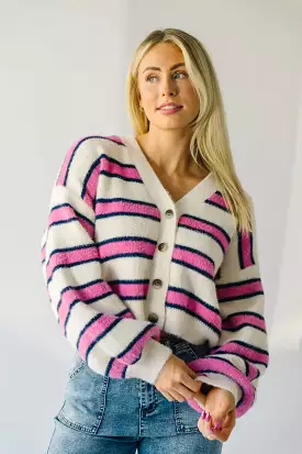 Willmar Mohair Cardigan Ivory Pink Multi