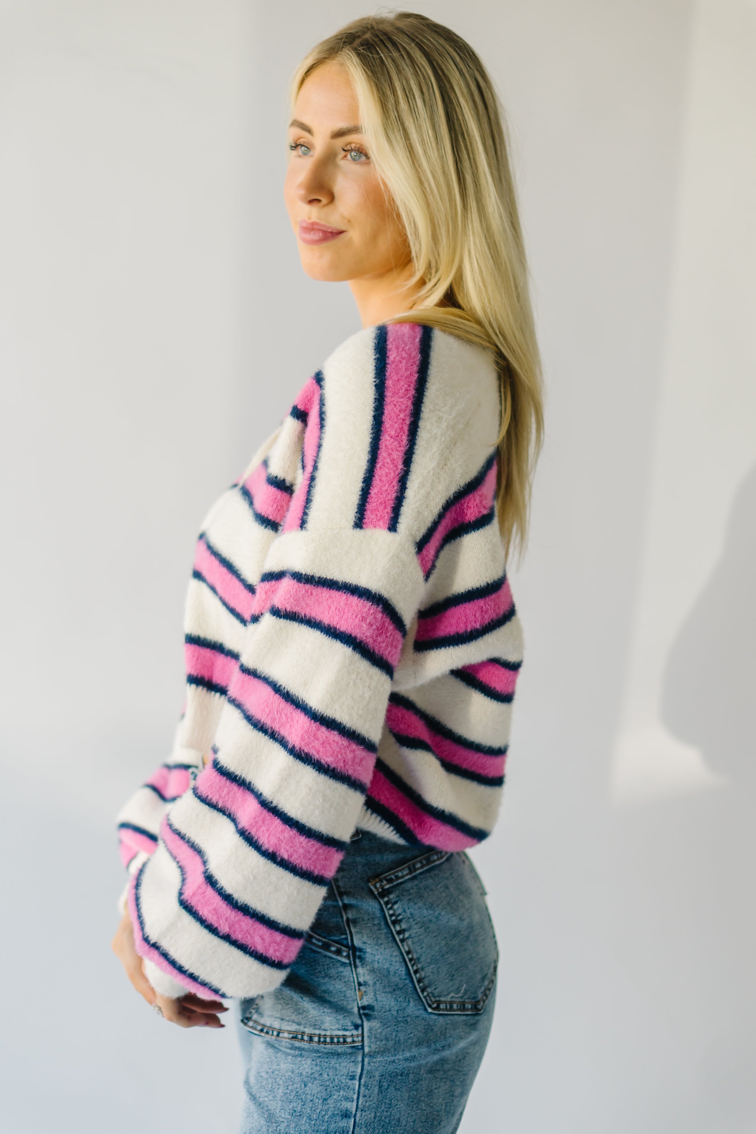 Willmar Mohair Cardigan Ivory Pink Multi