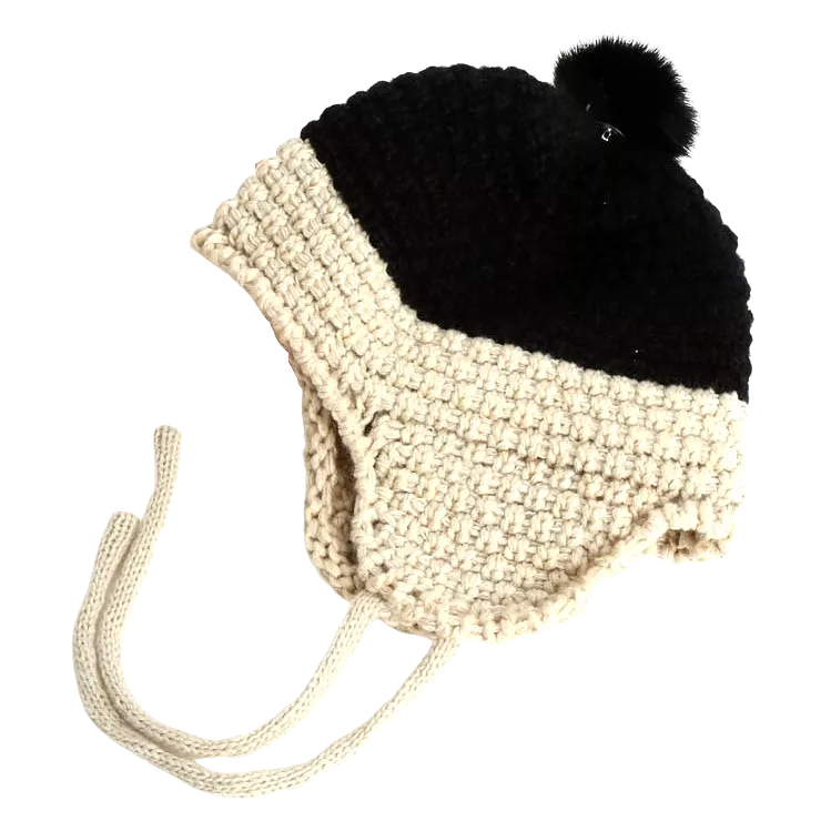 Winter Earflap Sweater Hats Beanies Unisex Infant Toddler Knitted Accessory Girls Boys Soft Warm