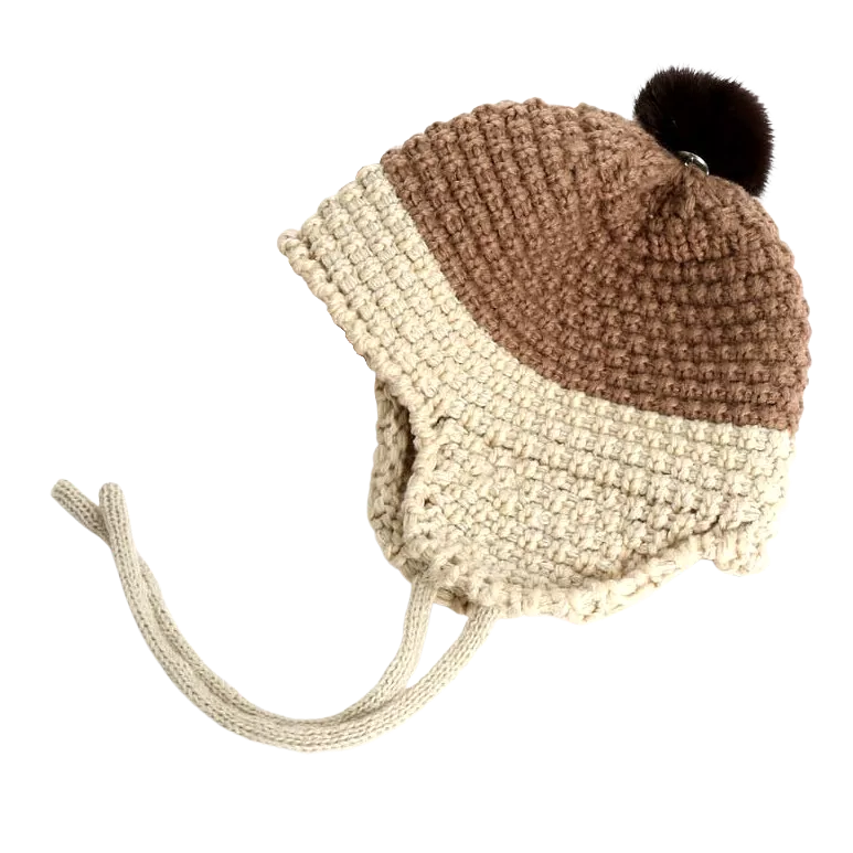 Winter Earflap Sweater Hats Beanies Unisex Infant Toddler Knitted Accessory Girls Boys Soft Warm