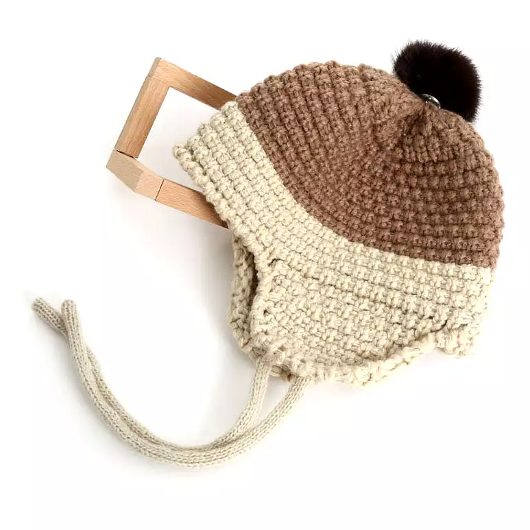 Winter Earflap Sweater Hats Beanies Unisex Infant Toddler Knitted Accessory Girls Boys Soft Warm