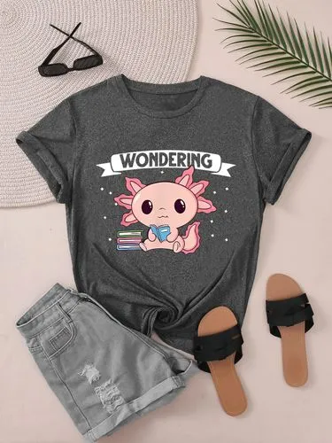 Women's Cartoon Casual T-Shirts with Short Sleeves