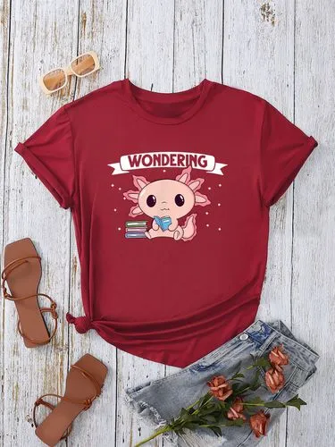 Women's Cartoon Casual T-Shirts with Short Sleeves