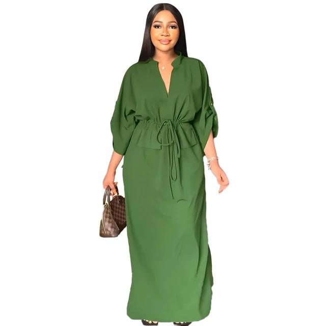 Women's Drawstring Maxi Dress