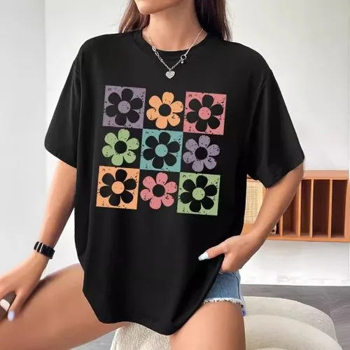 Women's Floral Short Sleeve Streetwear T-Shirt