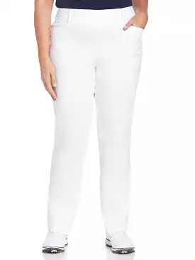 Women's Plus Size Golf Pants: Pull-On Stretch Tech Flat Front Pant