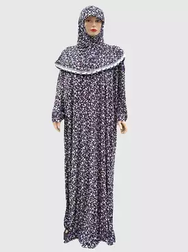 Women's Prayer Dress PD-829 - Printed Style Long Flare Sleeve Sports Hijab