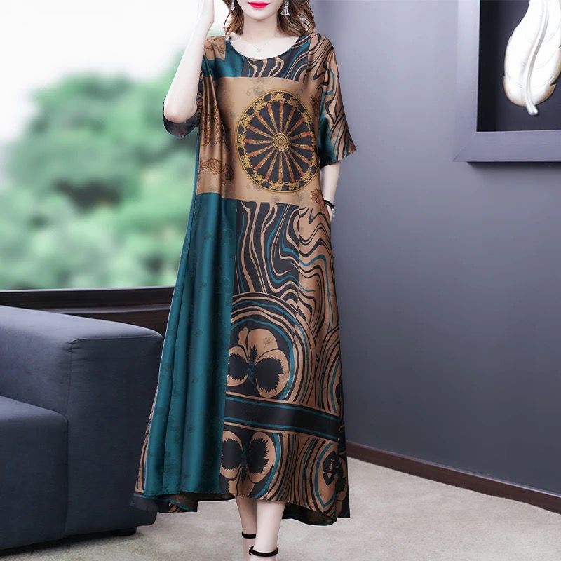 Women's Silk Long Dress XL B-55430