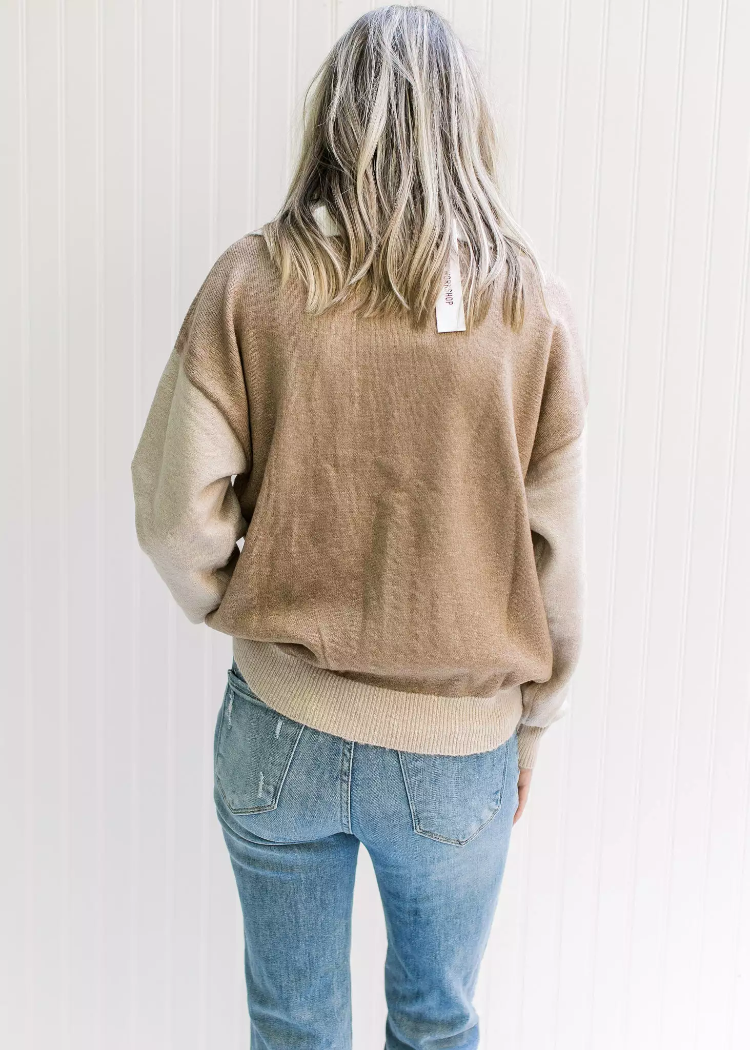 X Coffee Cream 1/4 Zip Sweater