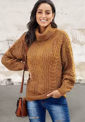 Yellow Chunky Turtleneck Sweater