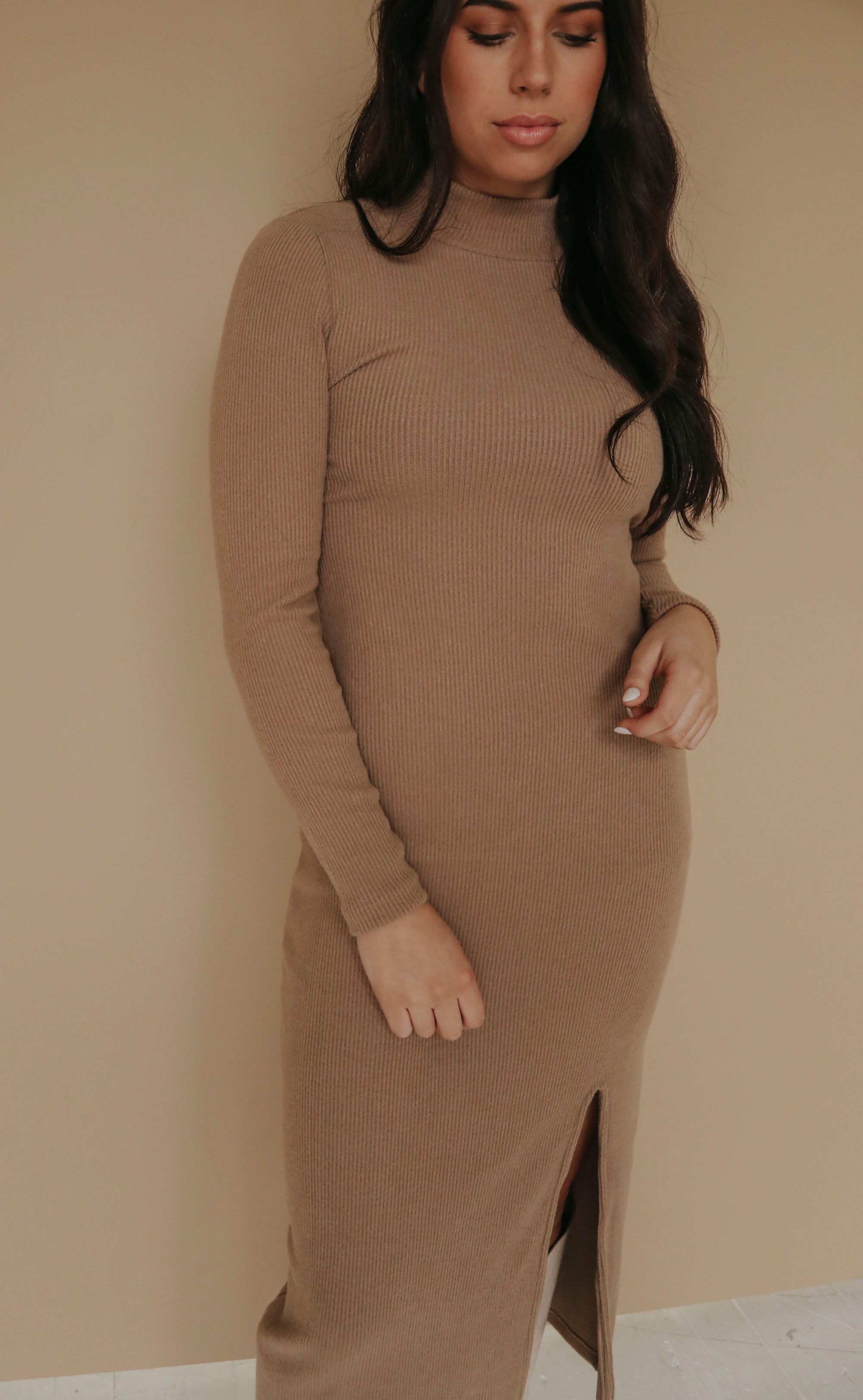 z supply dress: ophelia mock neck dress