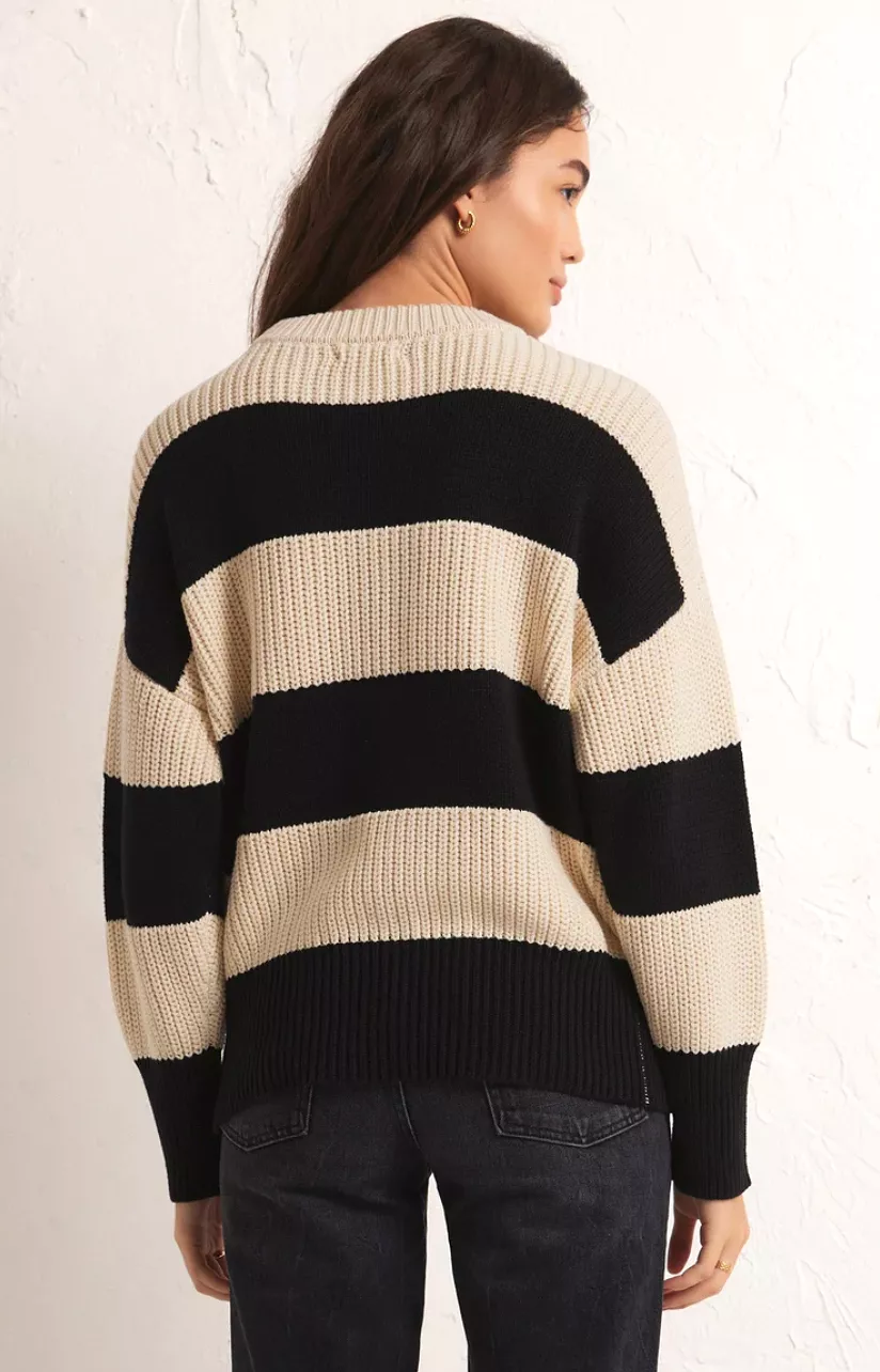 Z Supply Fresca Striped Sweater Black - Available for Purchase | Shop Now